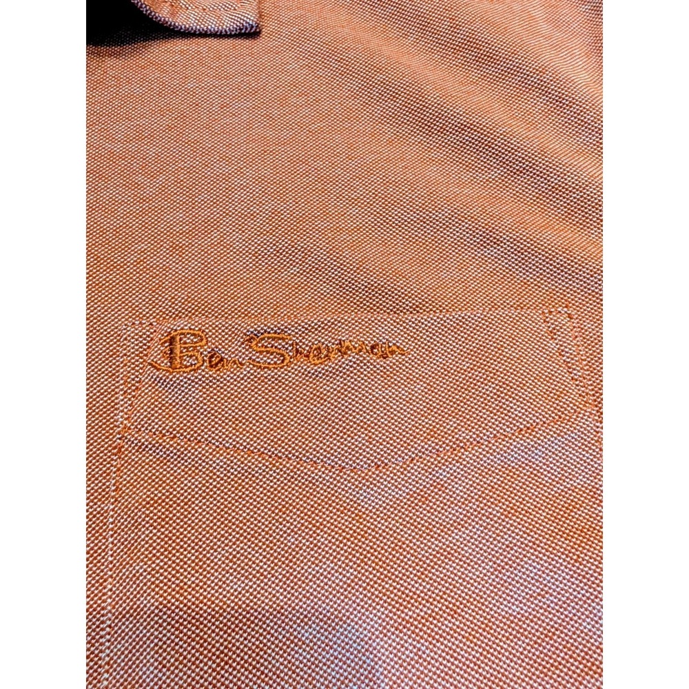 Ben Sherman The Original Men's Polo Shirt XL Orange Solid Piqué Pocket Logo - Picture 2 of 5